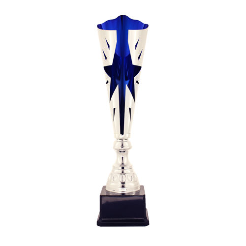 Prestigepokal med blå chrom cup