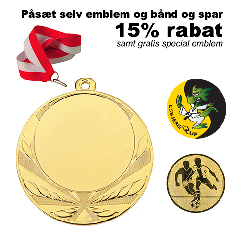MEDALJE PAKKE MED 50 MEDALJER - D114, 70mm | SPAR 15% PR. MEDALJE