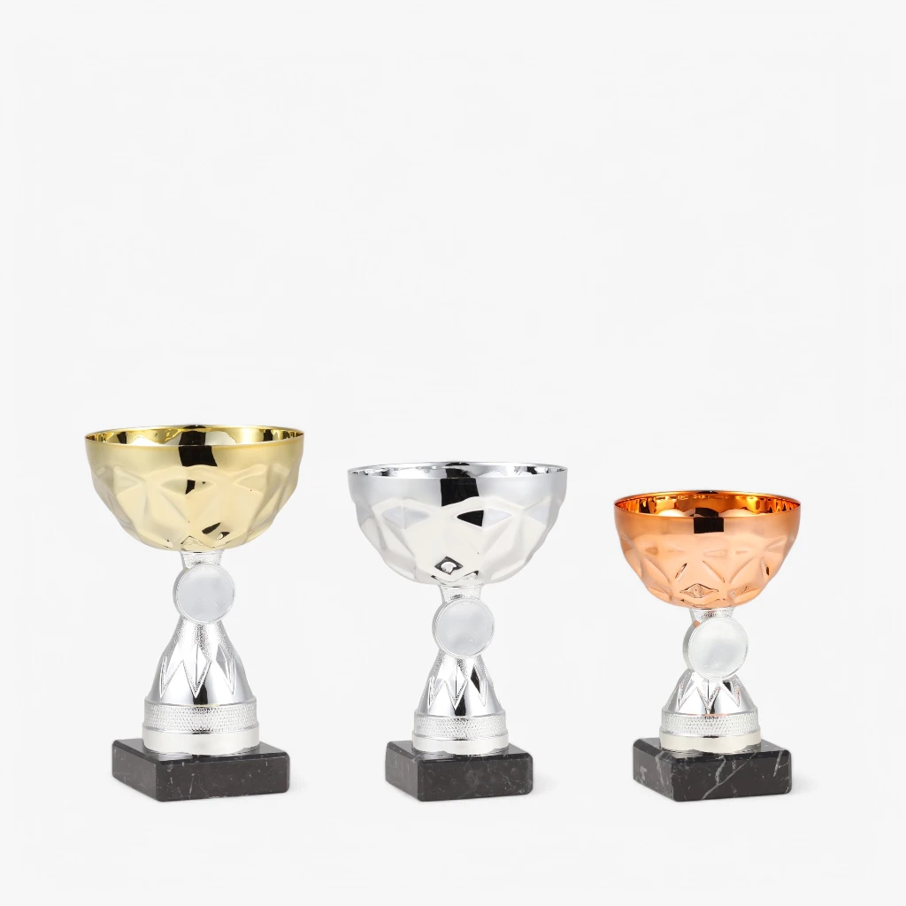 Billige pokaler med chrom cup (9000GSB) | Guld, Sølv og bronze