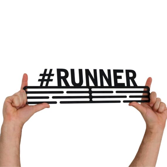 Medalje ophæng #runner sort stål