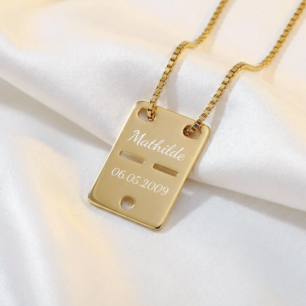 Kadaverskilt-ID tag, 26x18mm, Forgyldt sølv | Siersbøl