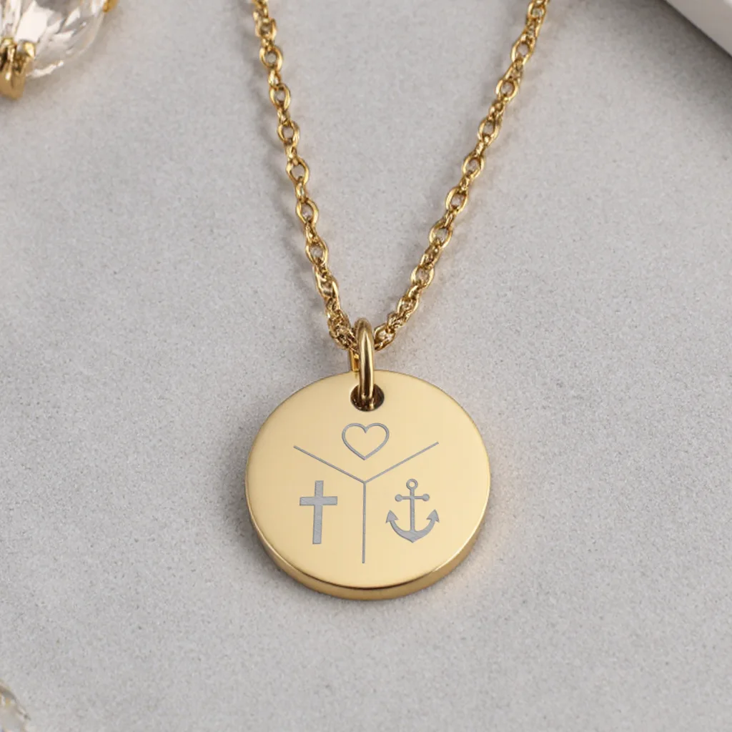Tro, håb og krælighed halskæde, 18k forgyldt, inkl. kæde | CC Jewelries