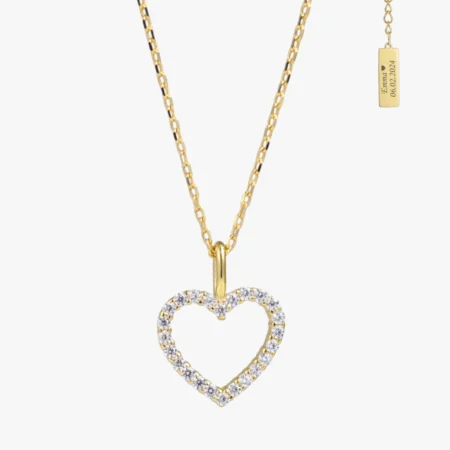 8kt. Guld Halskæde Hjerte med CZ fra Siersbøl