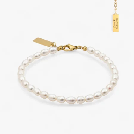 Perle armbånd CC Jewelries med gravering