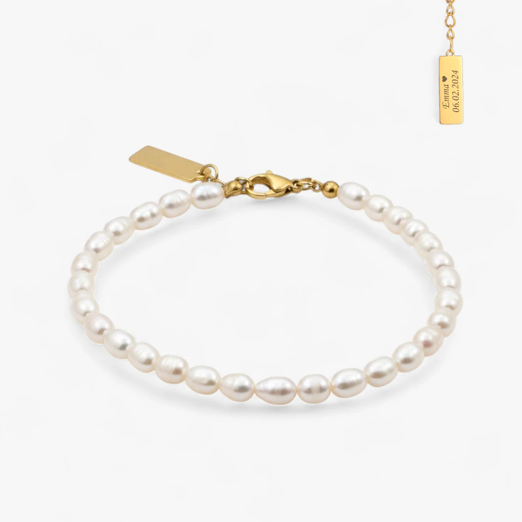 Perle armbånd, 18k forgyldt | CC Jewelries