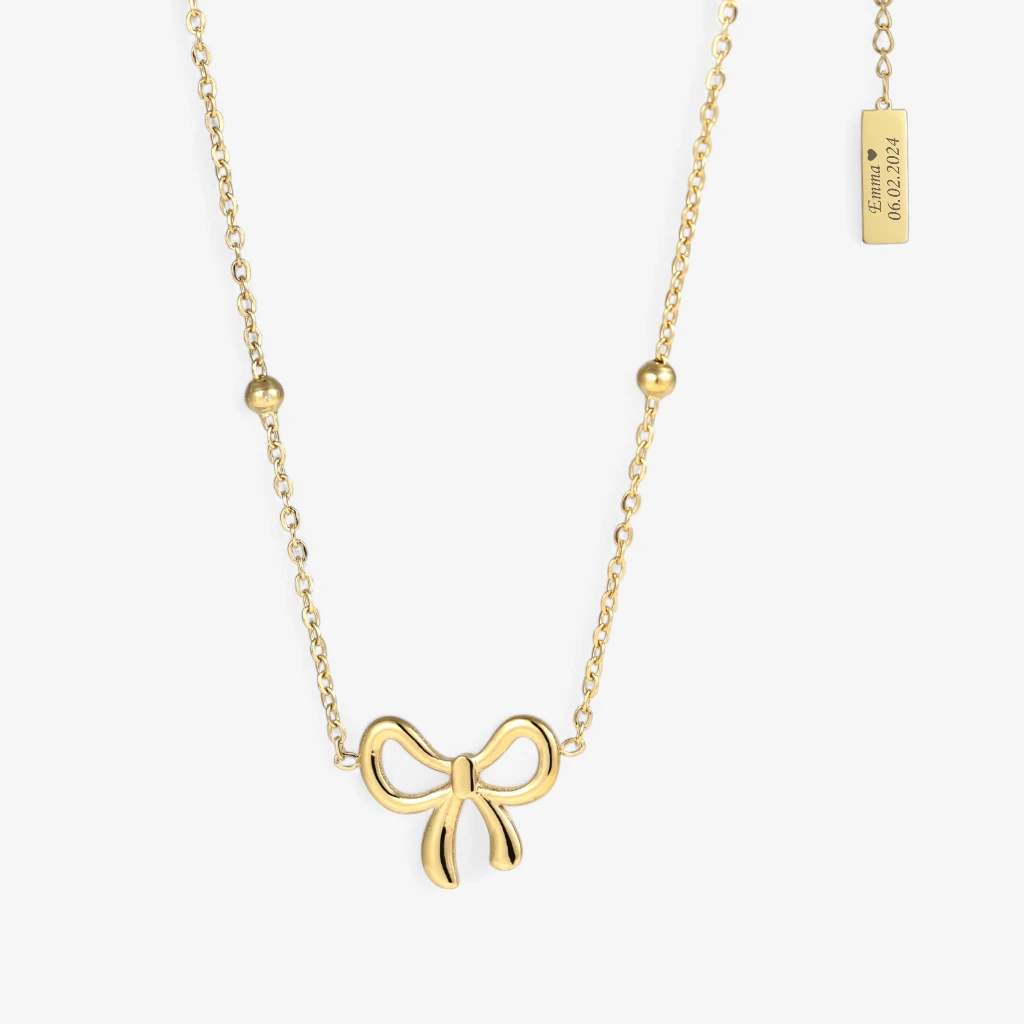 Sløjfe halskæde, 18k forgyldt | CC Jewelries