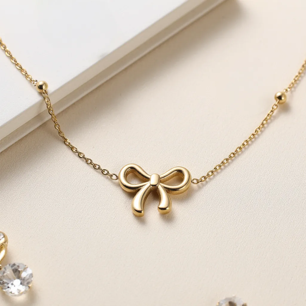 Sløjfe halskæde, 18k forgyldt | CC Jewelries