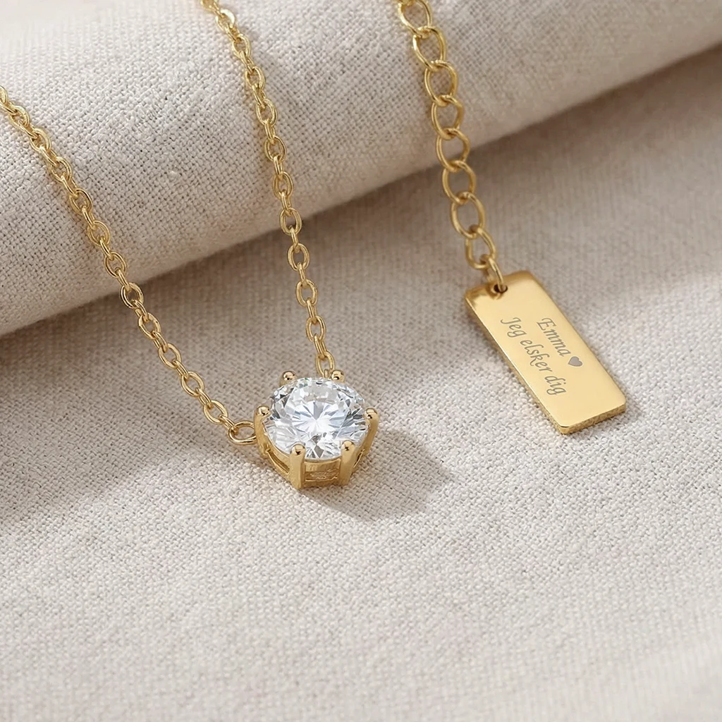 Zirkon halskæde, 18K FG | CC Jewelries