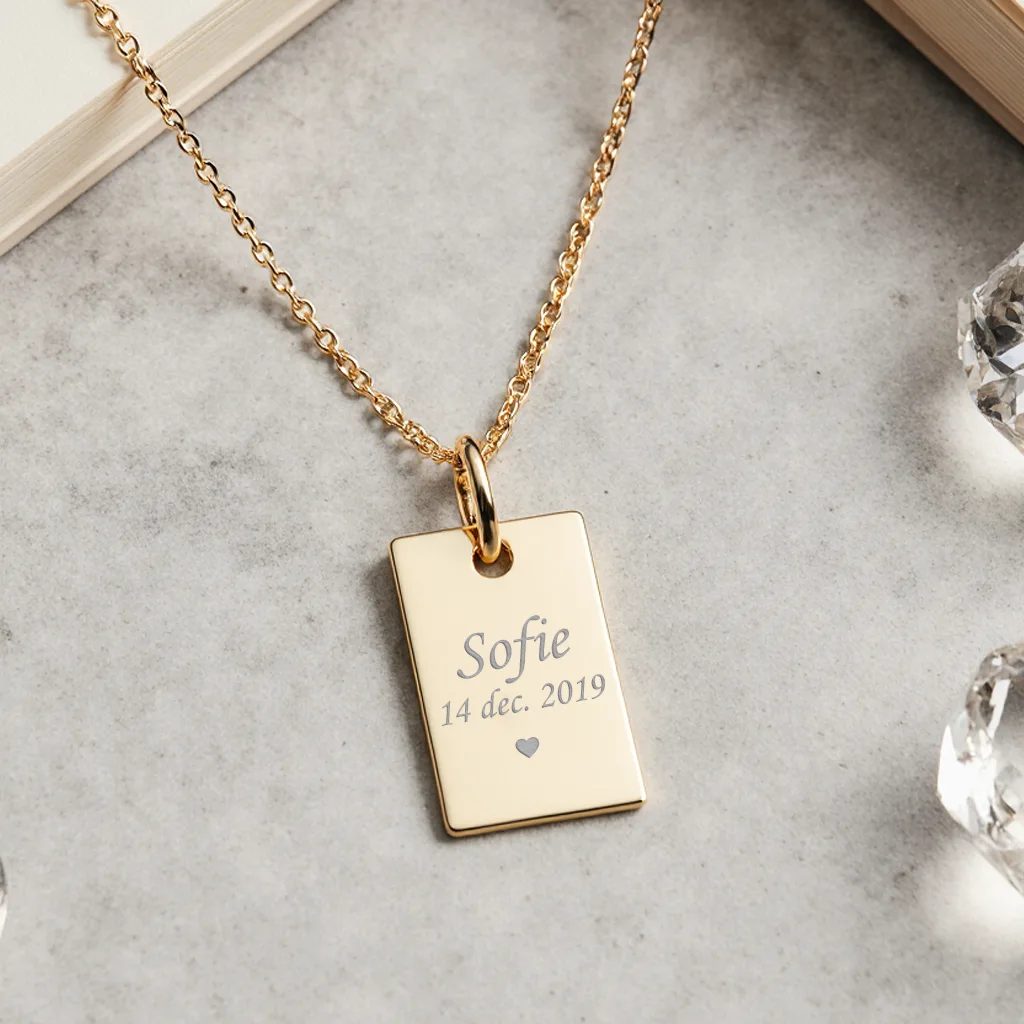Blank plade halskæde, 18k forgyldt | CC Jewelries