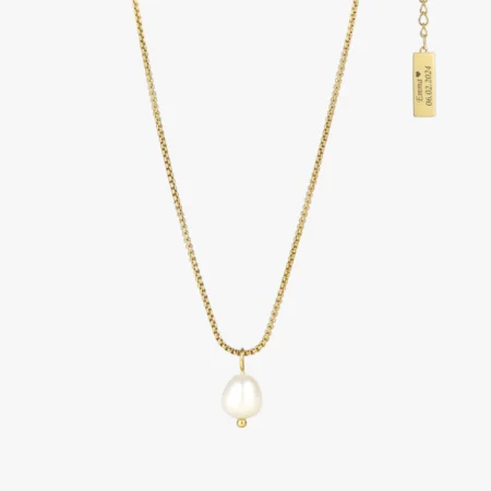 Single Ferskvandsperle halskæde fra CC Jewelries