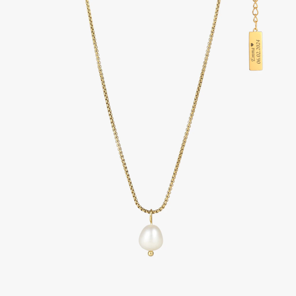 Single perlehalskæde, 18K forgyldt | CC Jewelries