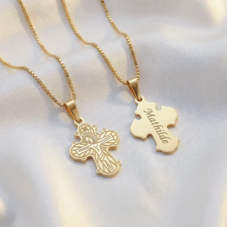 8 karat guld dagmarkors på 10,5cm med gravering fra Siersbøl | C.Centrum