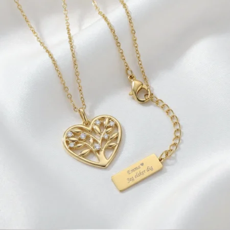 Livets træ hjerte med zirkoner fra Scrouples