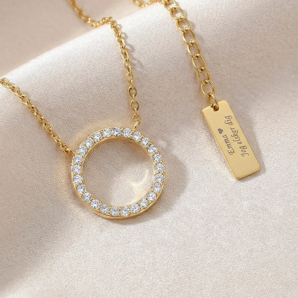 Halo halskæde, 18K FG | CC Jewelries