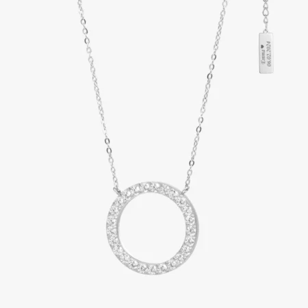 Halo halskæde med gravering, CC jewelries
