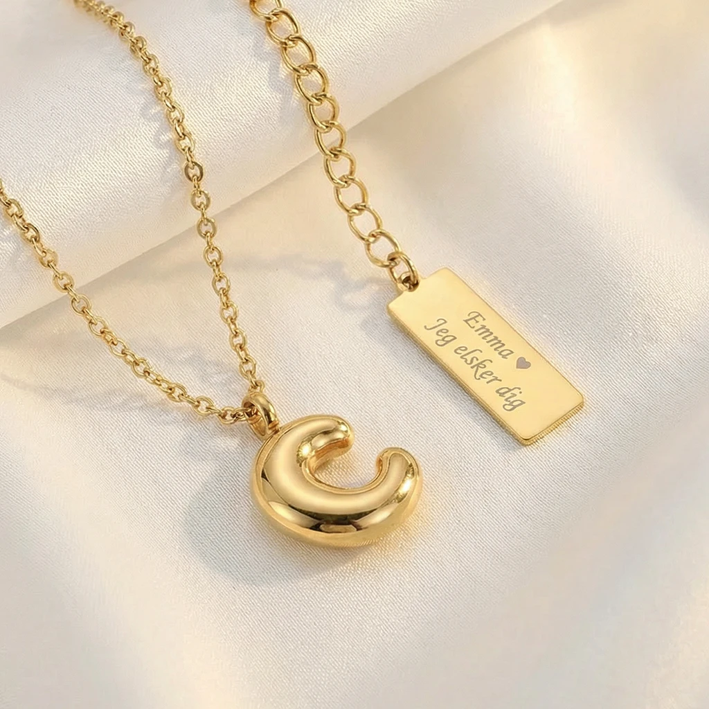 Ballon Bogstav halskæde, 18 fg | CC Jewelries