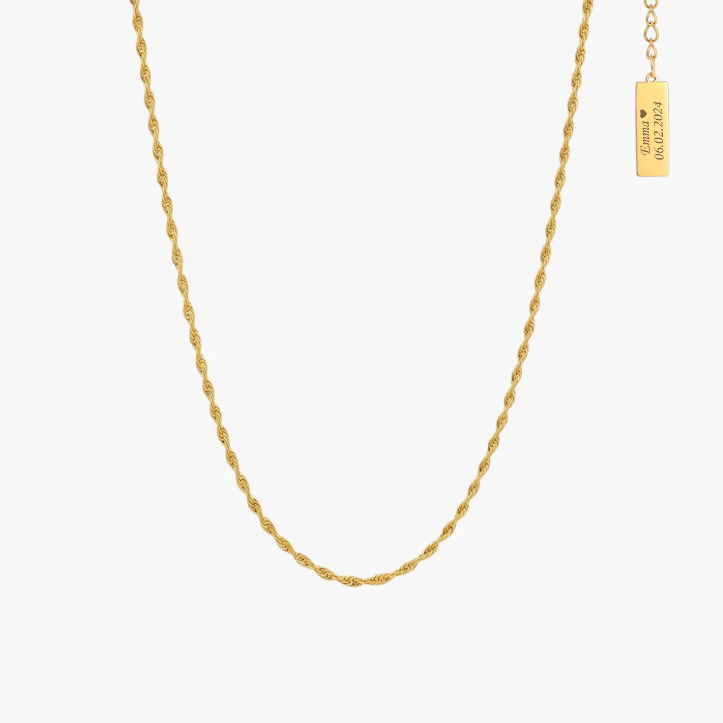 Tynd Reb halskæde, med gravering | CC Jewelries
