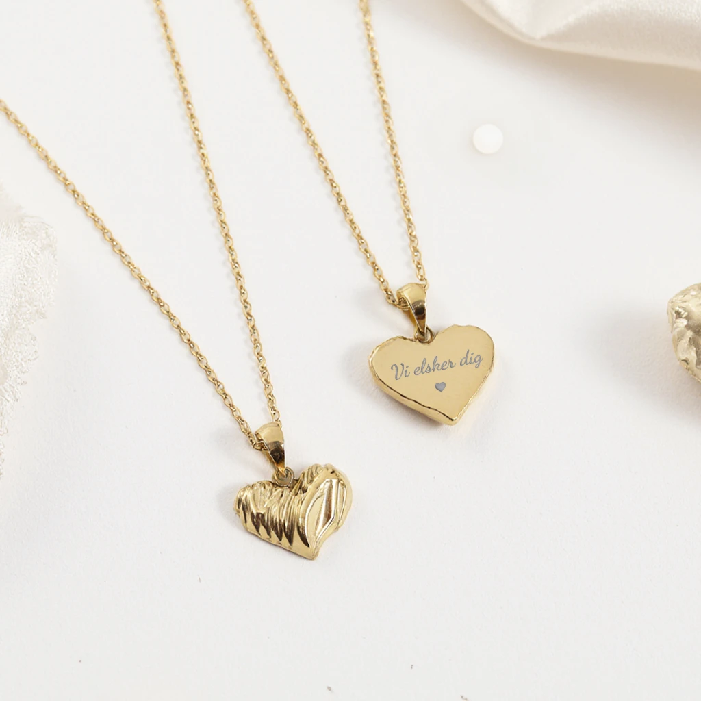 Wavy Hjerte halskæde, 18k forgyldt | CC Jewelries