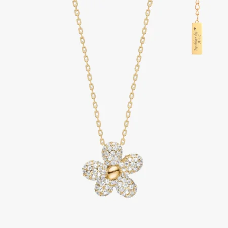 Blomst Zirkonia, 18 forgyldt sølv fra Joanli Nor, Gratis gravering | C.Centrum