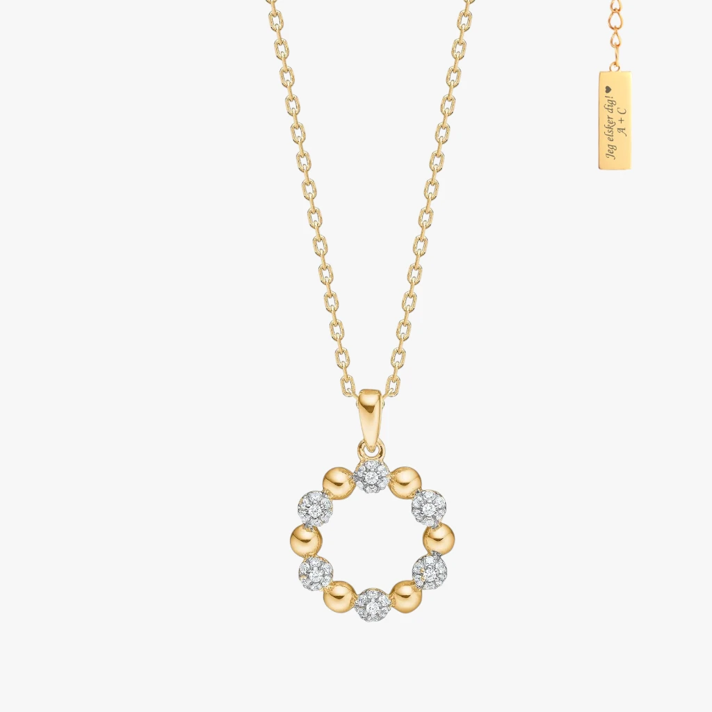 Pennynor halskæde, m. kugler, 12mm | Forgyldt sølv | Joanli Nor