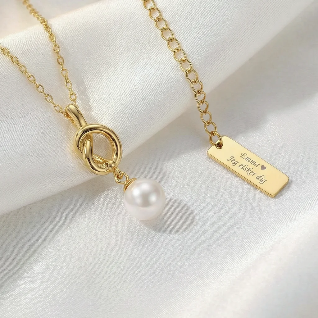 Perle halskæde, Knude, Forgyldt sølv | Scrouples