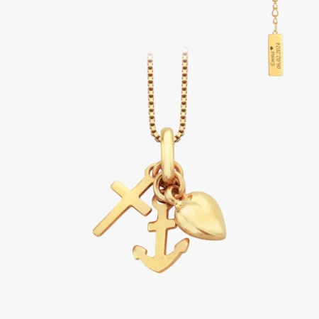 Tro håb og kærligheds halskæde i 8kt guld. med gratis gravering, Scrouples ´| C.Centrum