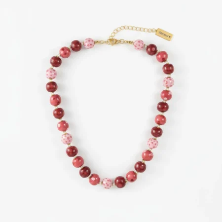 Håndmalet perlehalskæde fra Kazuri med gravering på halepladen | C.Centrum