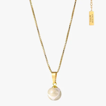 Håndmalet perlehalskæde fra Kazuri med gravering på halepladen | C.Centrum