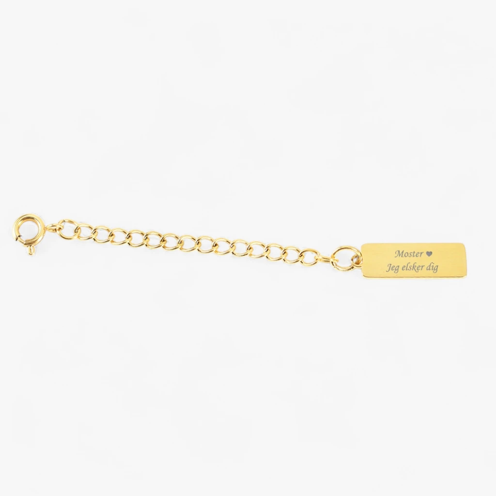 Forlængerkæde til halskæde med gravering, 18K FG | CC Jewelries