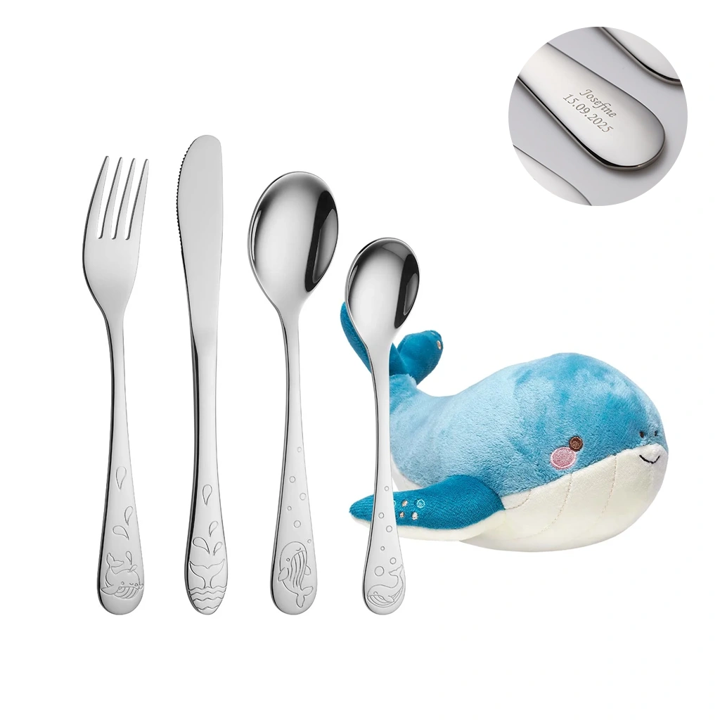 Dåbsbestik m. Hvaler inkl. bamse | Nordahl Andersen