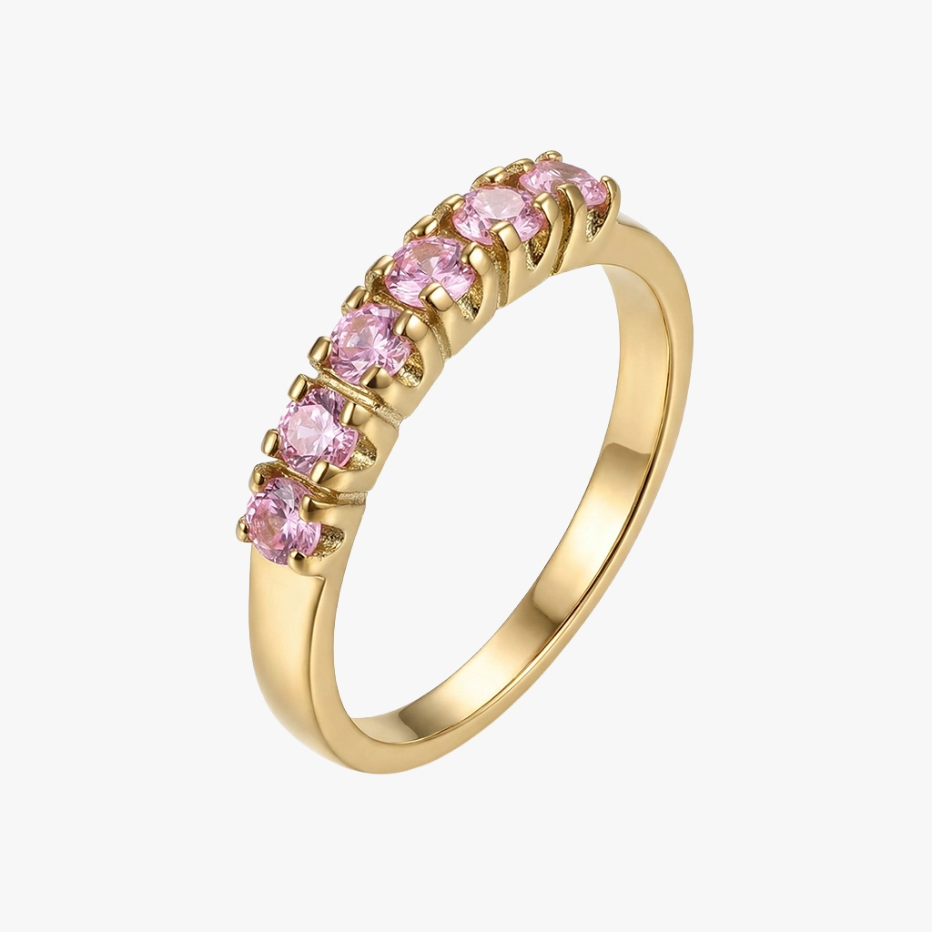 Eternity ring, m. rosa zirkoner | 18k FG | CC Jewelries