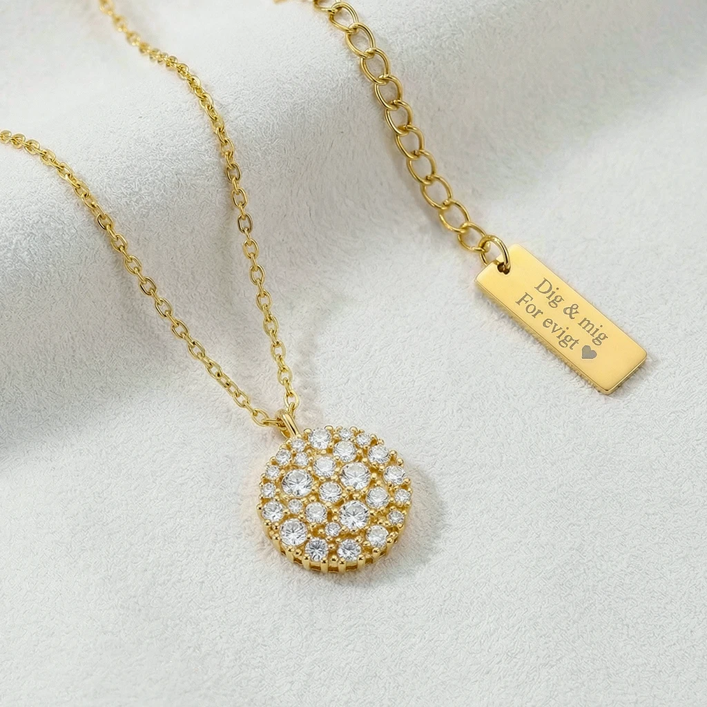 Sofienor halskæde, m. zirkoner | Forgyldt sølv | Joanli Nor