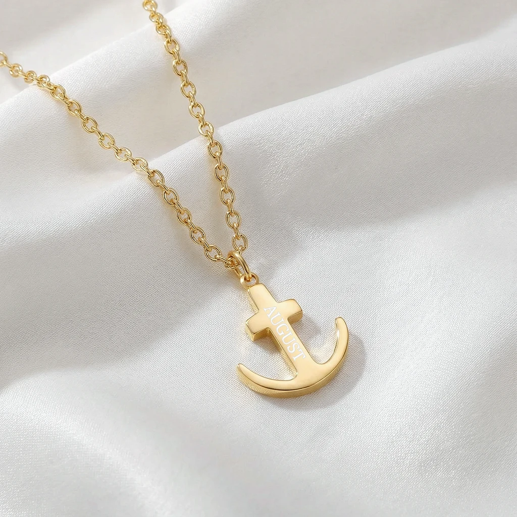 Anker halskæde, 18k forgyldt, Stål | SON of NOA