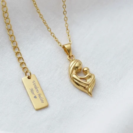 Mor og Barn halskæde fra CC jewelries med gratis gravering