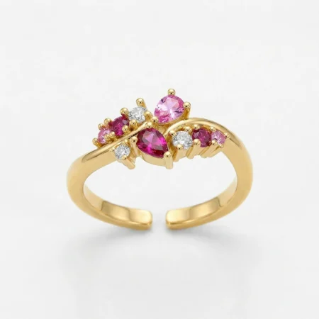 Elegance ring ruby fra CC Jewelries, 18k FG stål, vandfast | C.Centrum