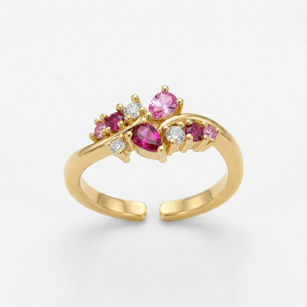 Elegance ring m. zirkoner, Ruby, 18K FG | CC Jewellery