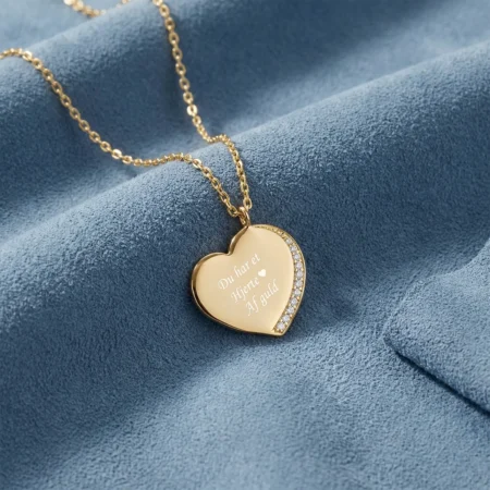 Saranor halskæde med zirkoner i forgyldt sølv og personlig gravering | C.Centrum