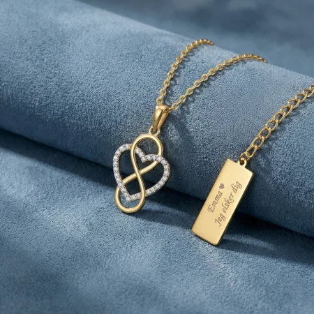 Hjerte engel halskæde, 8 karat guld med gravering fra Siersbøl | C.Centrum