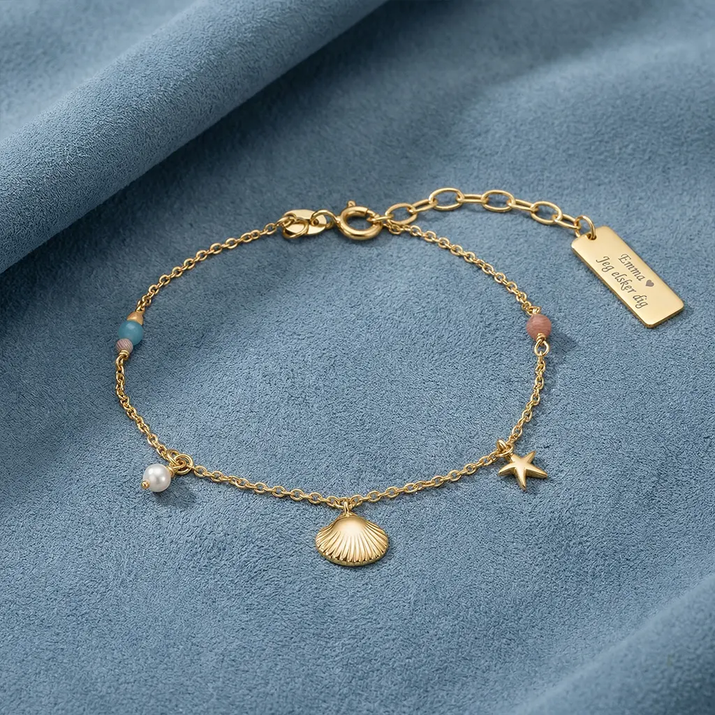 Seaside52 Armbånd med gravering | Forgyldt sølv | Nordahl Andersen