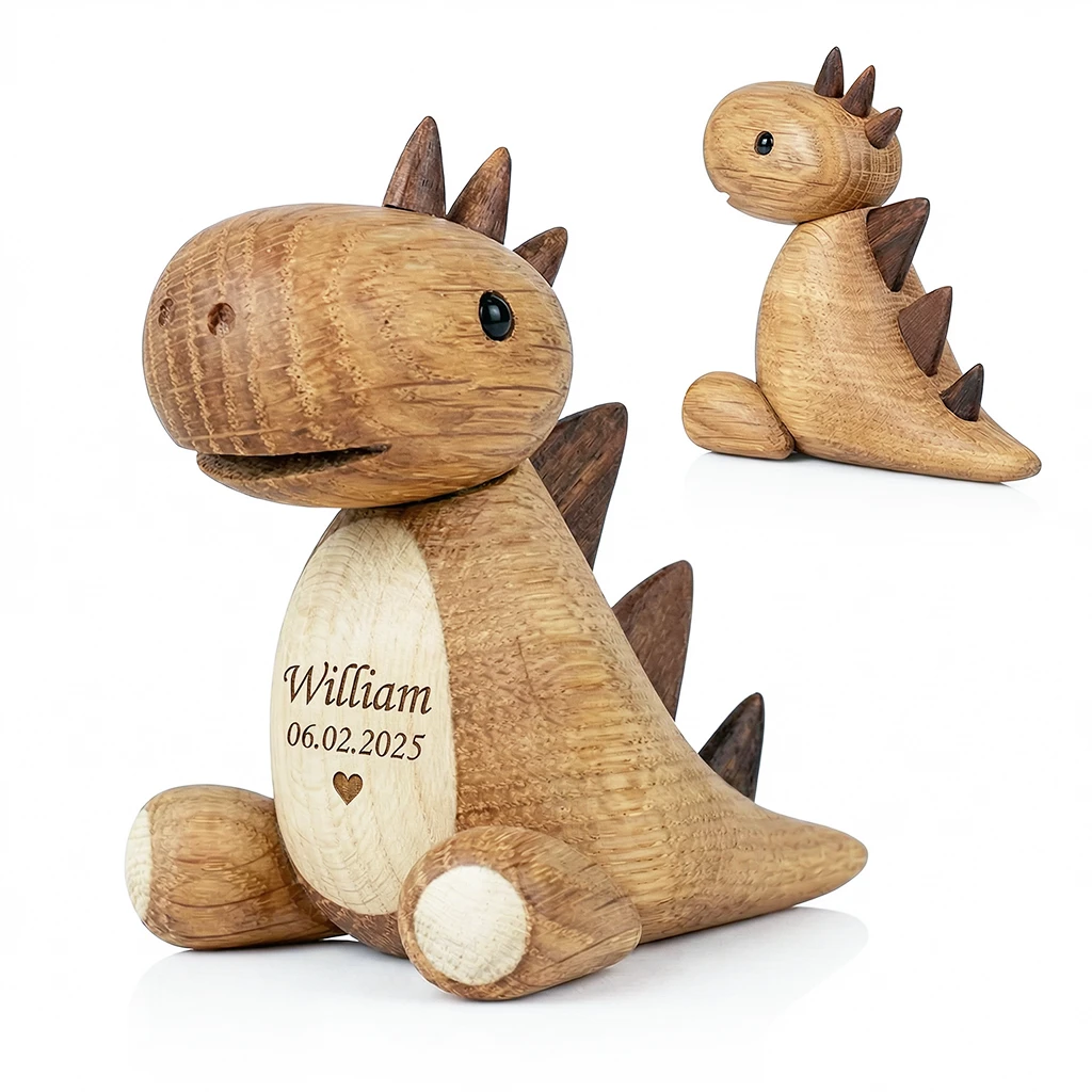 Dino træfigur med gravering | Lucie Kaas
