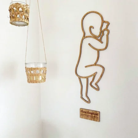 Unik 1:1 Birth Pose fødselstavle i egetræ fra CC Home | C.Centrum