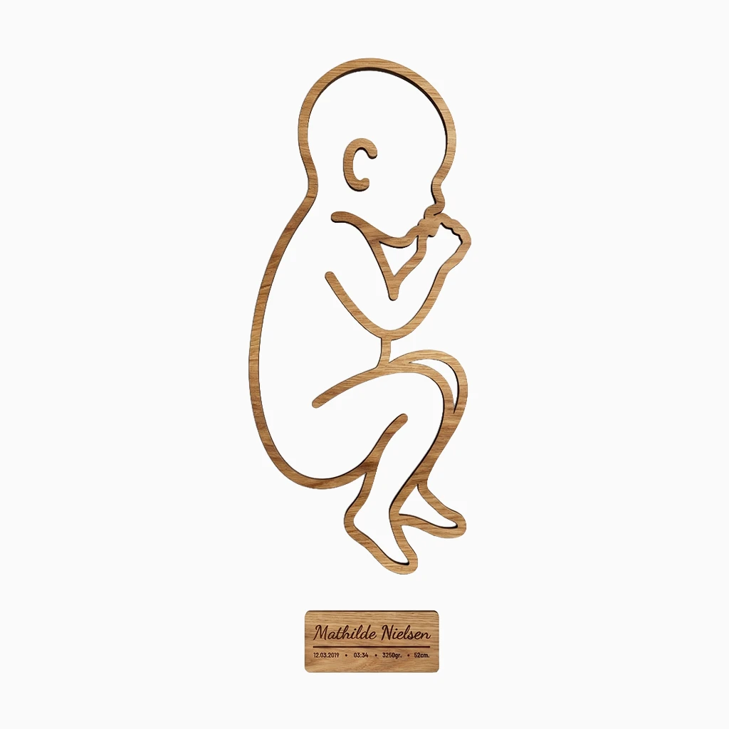 Birth Pose fødselstavle i egetræ, 50 cm | CC Home