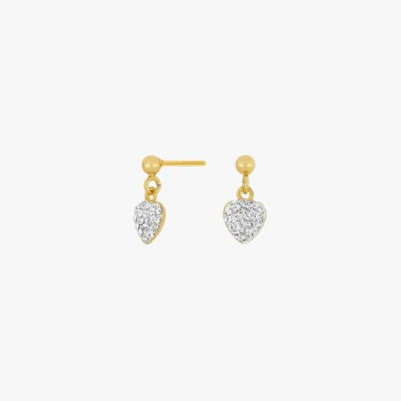 Forg. sølvørehænger hjerte m/cz. | NOA Kids Jewellery
