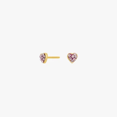 Forg. sølvørestikker hjerte m/pink cz. | NOA Kids Jewellery