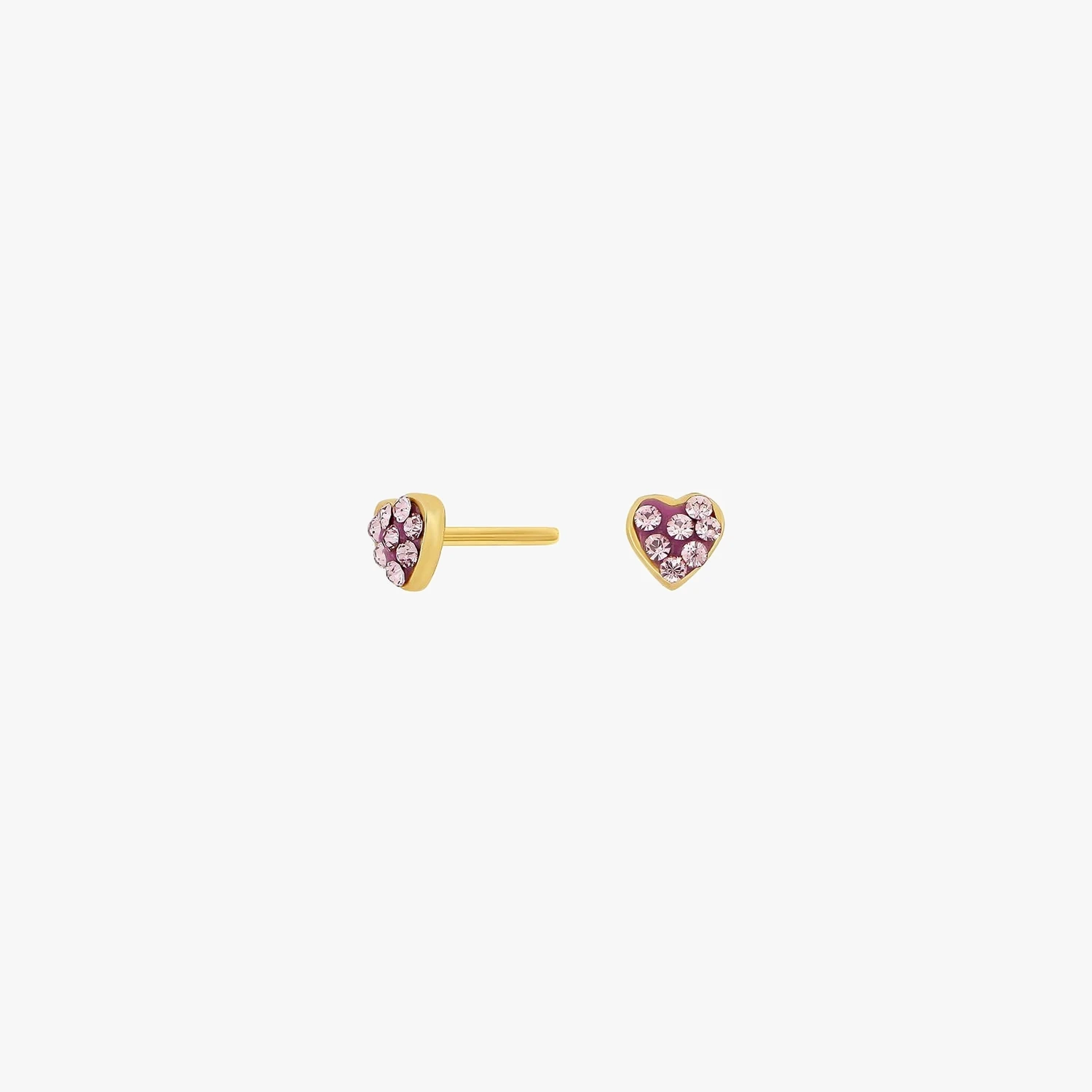 Forg. sølvørestikker hjerte m/pink cz. | NOA Kids Jewellery