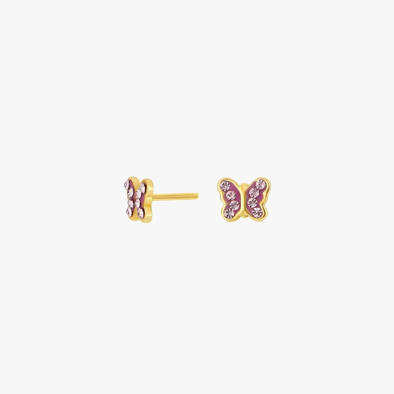 Forg. sølvørestikker sommerfugl m/ pink cz. | NOA Kids Jewellery