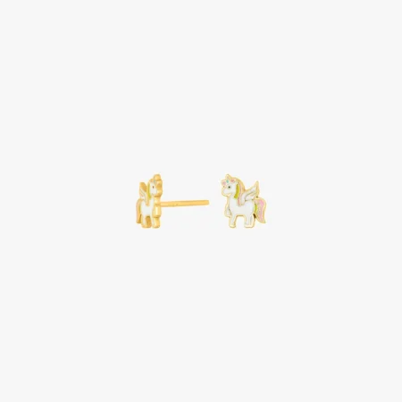 Sølvørestikker enhjørning m/emalje - Forgyldt | NOA Kids Jewellery