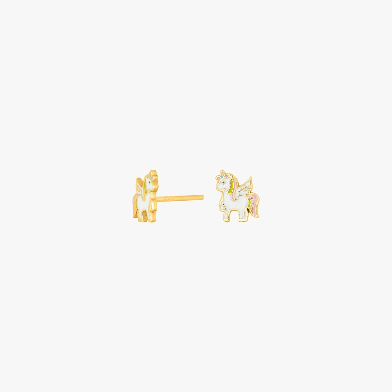 Sølvørestikker enhjørning m/emalje - Forgyldt | NOA Kids Jewellery