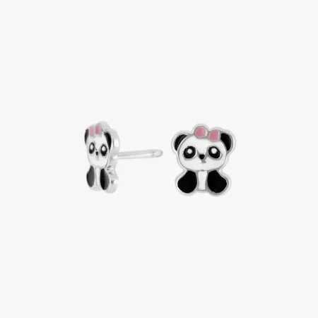 Sølvørestikker panda m/emalje - Rhodineret | NOA Kids Jewellery