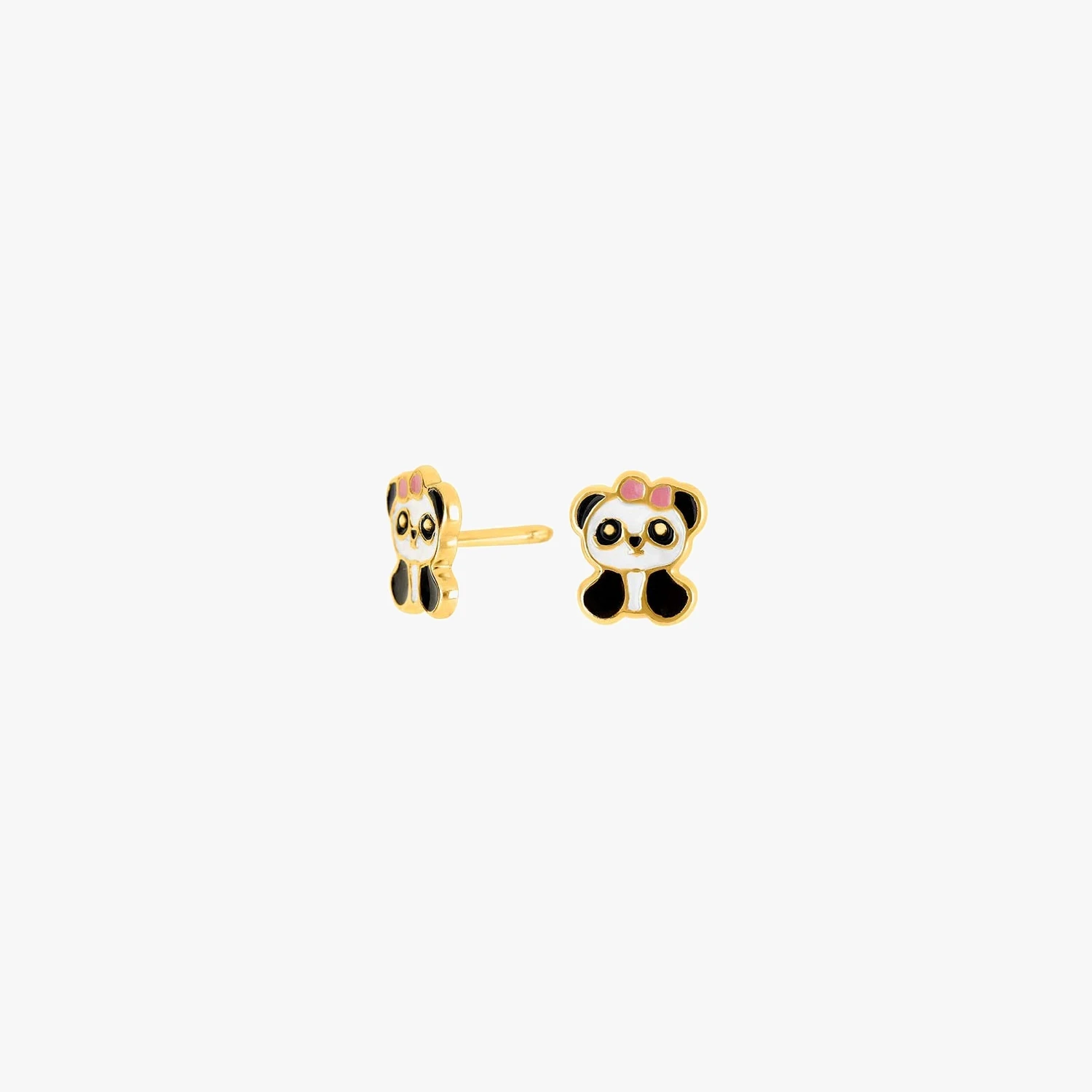 Sølvørestikker panda m/emalje - Forgyldt | NOA Kids Jewellery